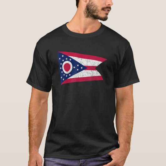 Ohio Vlaggenstaat Stijl 1 T-shirt (Voorkant)