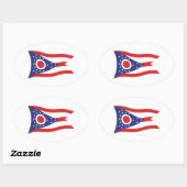 Ohio Vlagsticker Ovale Sticker (Vel)