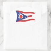 Ohio Vlagsticker Ovale Sticker (Tas)