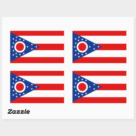 Ohio Volledige vlag Rechthoekige Sticker (Vel)