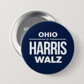 Ohio voor Harris Walz Ronde Button 7,6 Cm (Voorkant /achterkant)