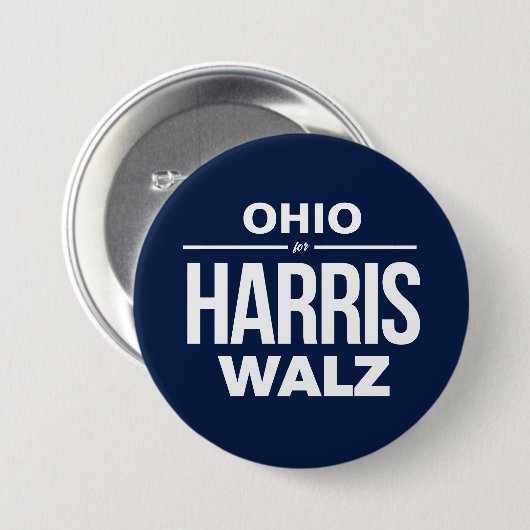 Ohio voor Harris Walz Ronde Button 7,6 Cm (Voorkant /achterkant)