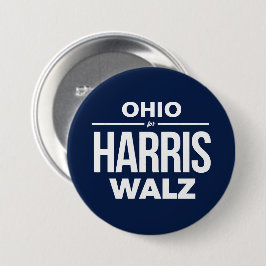 Ohio voor Harris Walz Ronde Button 7,6 Cm