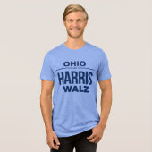Ohio voor Harris Walz Tri-Blend Shirt (Voorkant volledig)