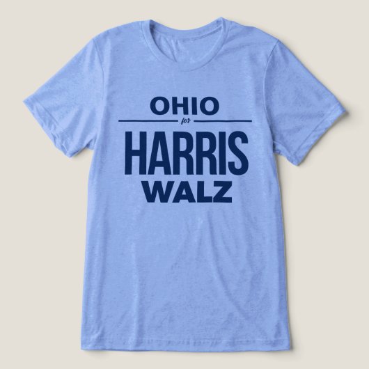 Ohio voor Harris Walz Tri-Blend Shirt (Design voorkant)