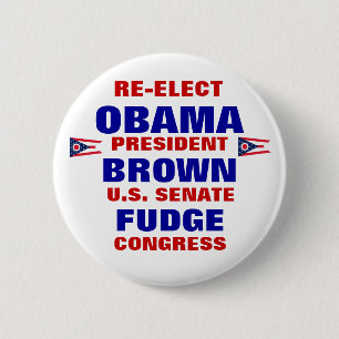 Ohio voor Obama Brown Fudge Ronde Button 5,7 Cm