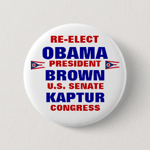 Ohio voor Obama Brown Kaptur Ronde Button 5,7 Cm