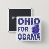 Ohio voor Obama Square Pinback Button (Voorkant /achterkant)