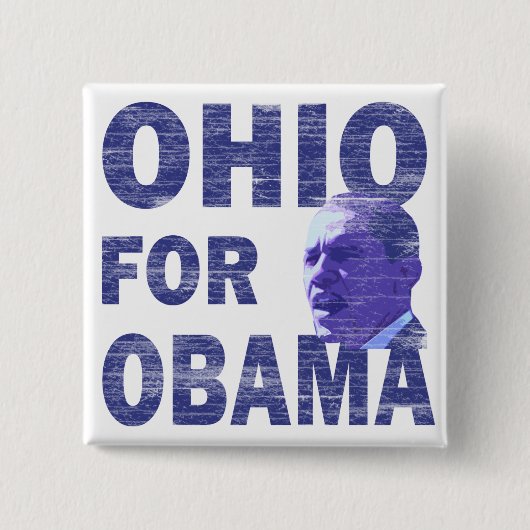 Ohio voor Obama Square Pinback Button (Voorkant)