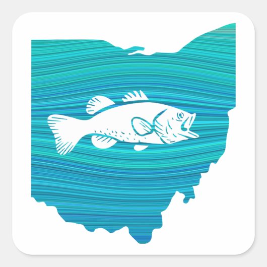 Ohio Wave Vist Vierkante Sticker (Voorkant)