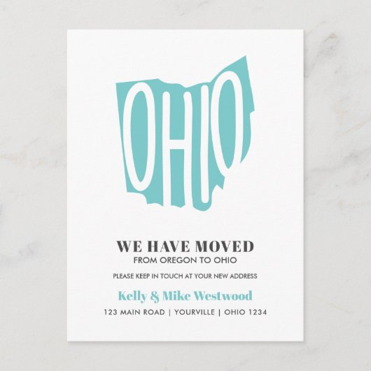 OHIO We hebben het nieuwe adres Nieuw Briefkaart s (Voorkant)