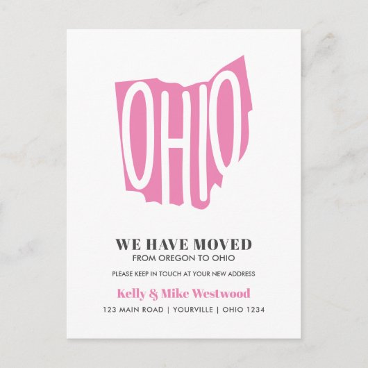 OHIO We hebben New address New Home verplaatst Briefkaart (Voorkant)