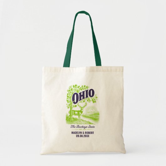 Ohio Wedding Welcome Bag, State Love Tote Bag (Voorkant)