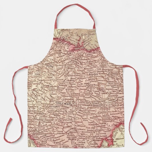 Ohio wegenkaart apron schort (Voorkant)