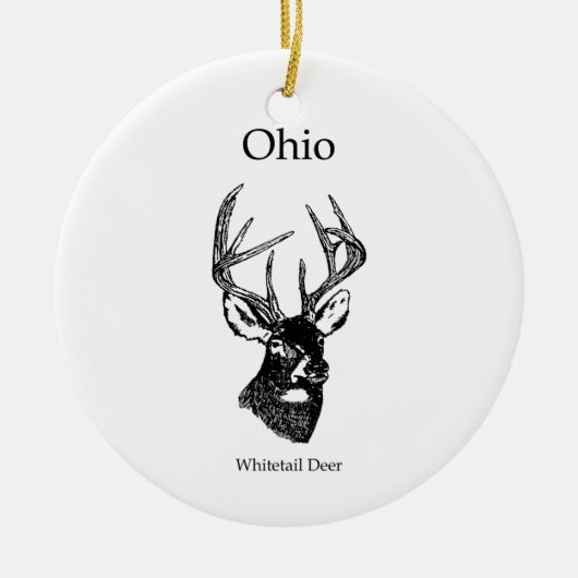 Ohio White Tail Deer Keramisch Ornament (Voorkant)