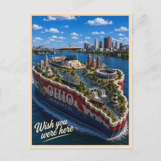 Ohio | Wish You Were Here | State Serie Briefkaart (Voorkant)