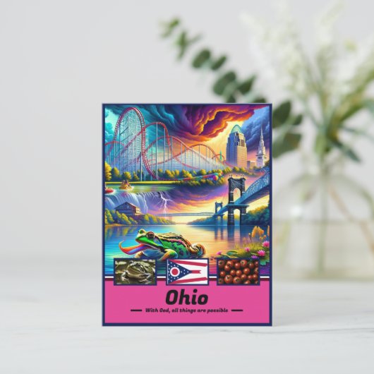 Ohio Wonders Iconische bezienswaardigheden Briefkaart (Staand voorkant)