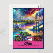 Ohio Wonders Iconische bezienswaardigheden Briefkaart (Voorkant / Achterkant)