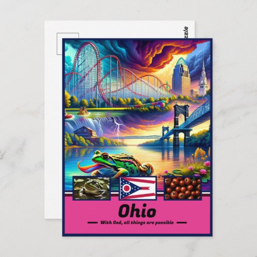Ohio Wonders Iconische bezienswaardigheden Briefkaart (Voorkant / Achterkant)