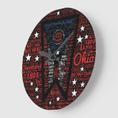 Ohio Word Art Round (Grote) wandklok (Hoek)
