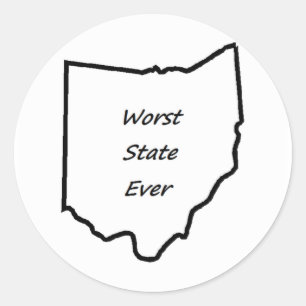 Ohio Worst State Ronde Sticker