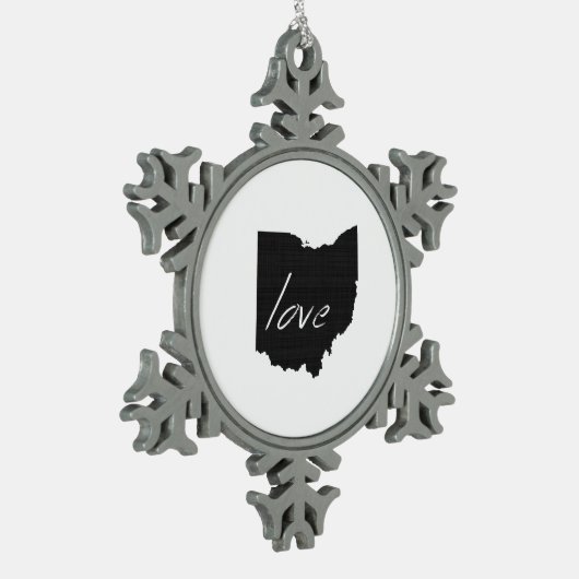 Ohioan Love Ohio Shaped Black Buckeye Chalkboard Tin Sneeuwvlok Ornament (Links)