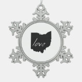 Ohioan Love Ohio Shaped Black Buckeye Chalkboard Tin Sneeuwvlok Ornament (Voorkant)