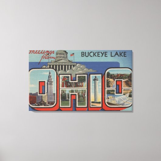 OhioBuckeye LakeLarge Letter ScenesOhio Canvas Afdruk (Voorkant)