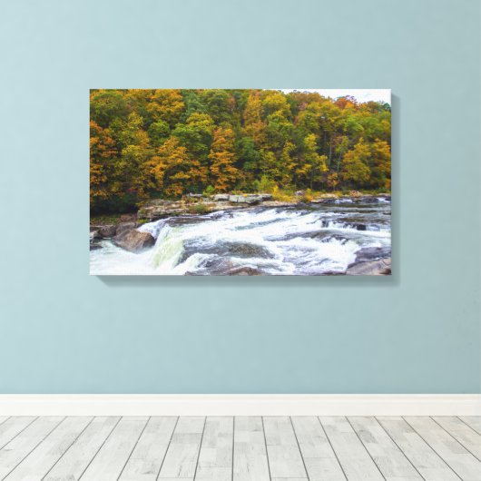 Ohiopyle Herfsten, Pennsylvania Canvas Afdruk (Insitu (Houten vloer))