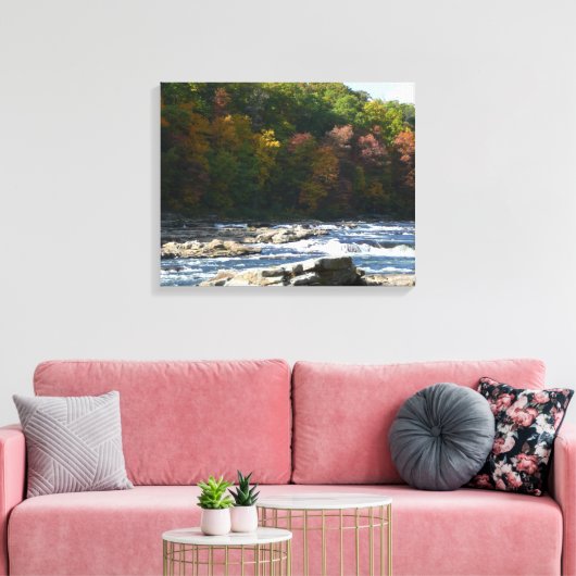 Ohiopyle Rapids in Herfst Pennsylvania Canvas Afdruk (Insitu (Woonkamer))
