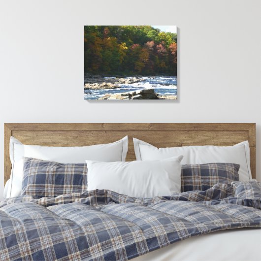 Ohiopyle Rapids in Herfst Pennsylvania Canvas Afdruk (Insitu (Slaapkamer))