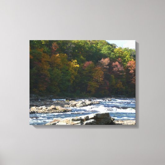 Ohiopyle Rapids in Herfst Pennsylvania Canvas Afdruk (Voorkant)