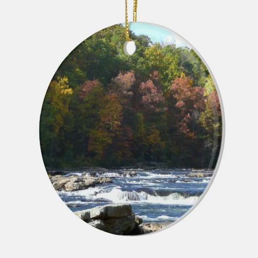 Ohiopyle Rapids in Herfst Pennsylvania Keramisch Ornament (Links)