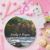 Ohiopyle Rapids in Herfst Pennsylvania Papieren Bordje (Feest)