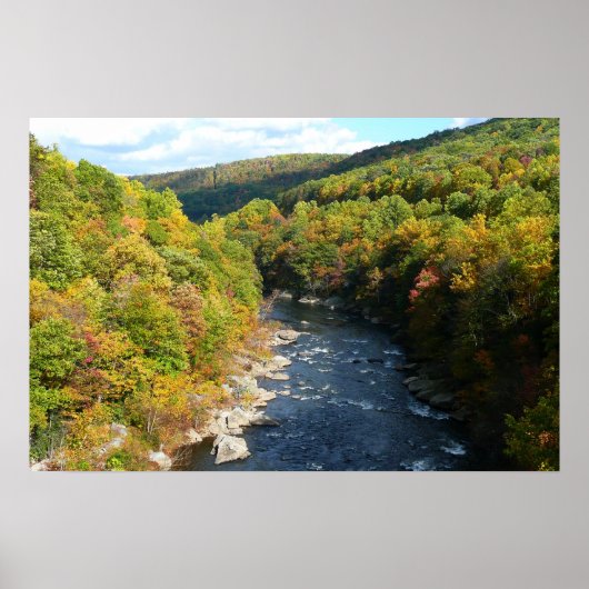 Ohiopyle rivier in de herfst I Pennsylvania herfst Poster (Voorkant)
