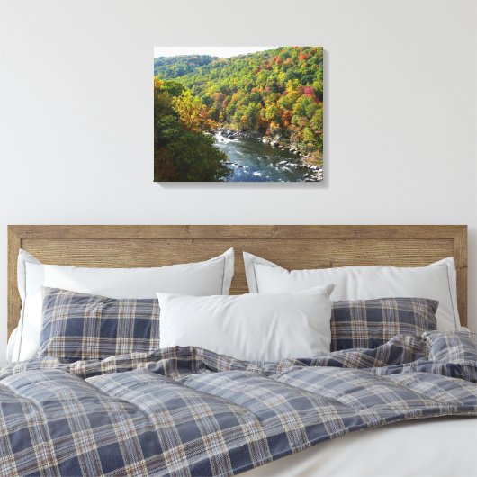 Ohiopyle rivier in Herfst II Autumn Pennsylvania Canvas Afdruk (Insitu (Slaapkamer))