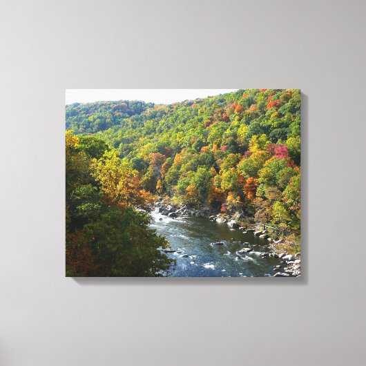 Ohiopyle rivier in Herfst II Autumn Pennsylvania Canvas Afdruk (Voorkant)