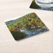 Ohiopyle rivier in Herfst II Autumn Pennsylvania Kartonnen Onderzetters (Schuin)