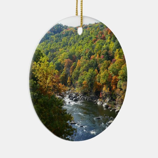 Ohiopyle rivier in Herfst II Autumn Pennsylvania Keramisch Ornament (Rechts)