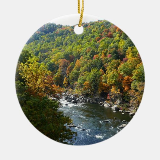 Ohiopyle rivier in Herfst II Autumn Pennsylvania Keramisch Ornament (Voorkant)