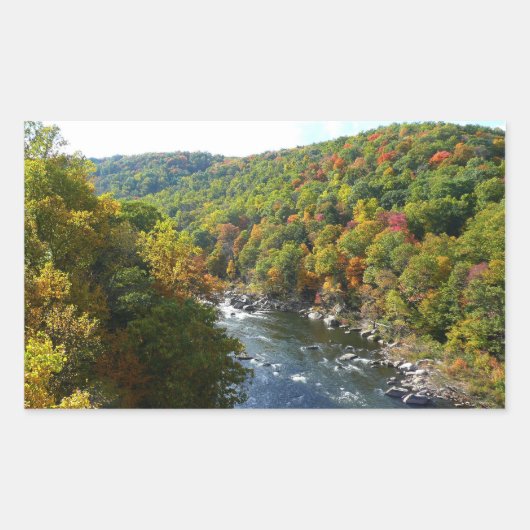 Ohiopyle rivier in Herfst II Autumn Pennsylvania Rechthoekige Sticker (Voorkant)