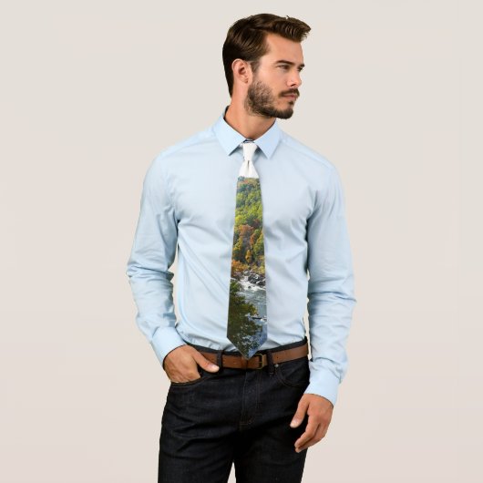 Ohiopyle rivier in Herfst II Autumn Pennsylvania Stropdas (In situ)