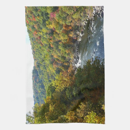 Ohiopyle rivier in Herfst II Autumn Pennsylvania Theedoek (Verticaal)