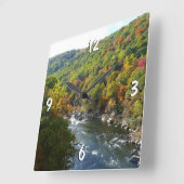 Ohiopyle rivier in Herfst II Autumn Pennsylvania Vierkante Klok (Hoek)