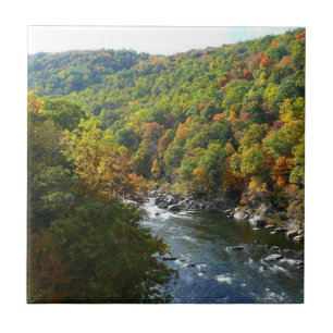 Ohiopyle rivier in herfst II Pennsylvania herfst Tegeltje