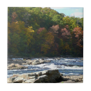 Ohiopyle-rivierstromingen in de herfst Pennsylvani Tegeltje