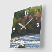 Ohiopyle-rivierstromingen in de herfst Pennsylvani Vierkante Klok (Hoek)