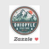 Ohiopyle State Park Penn Retro Sunset Badge Sticker (Vel)