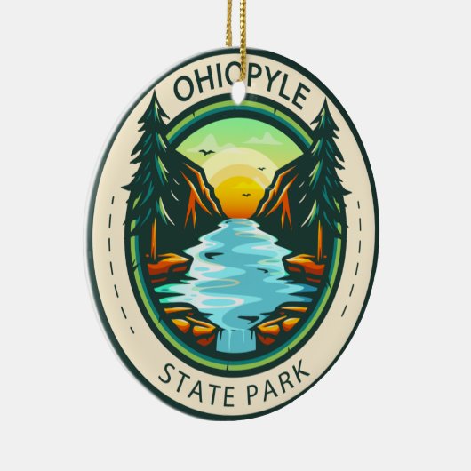 Ohiopyle State Park Pennsylvania Badge Keramisch Ornament (Rechts)