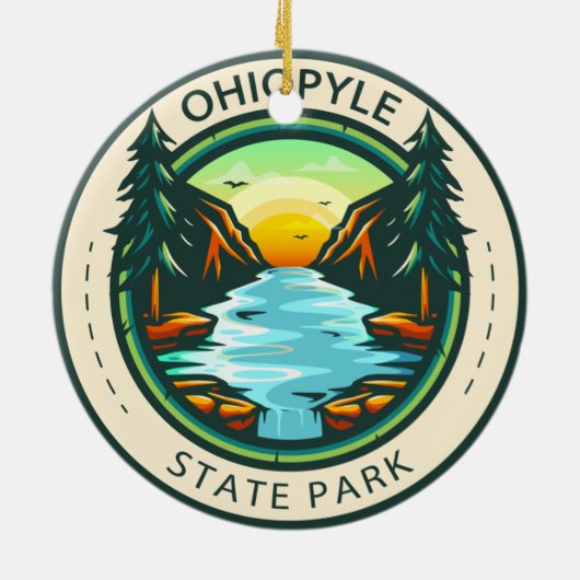 Ohiopyle State Park Pennsylvania Badge Keramisch Ornament (Achterkant)